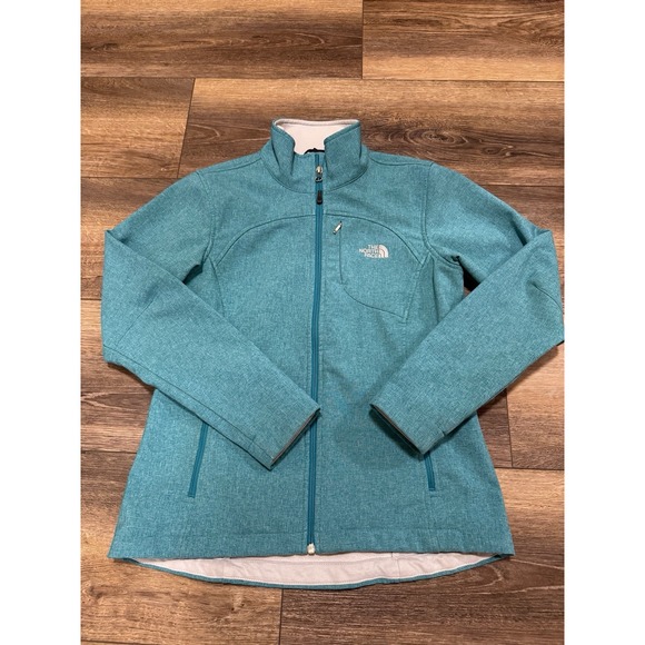 Women's Size Medium The North Face Windbreaker Jacket Light Blue Full Zip Clean - Picture 1 of 7